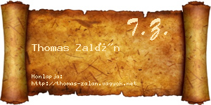 Thomas Zalán névjegykártya